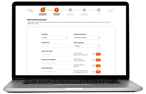 Diligencia los datos requeridos para formalizar tu solicitud
