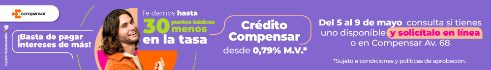 Feria Libranza de Crédito Compensar tasa desde 0,79% M.V del 5 al 9 de mayo