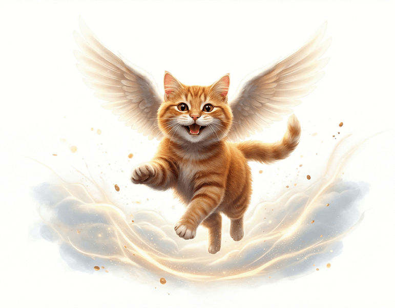 Gato con alas