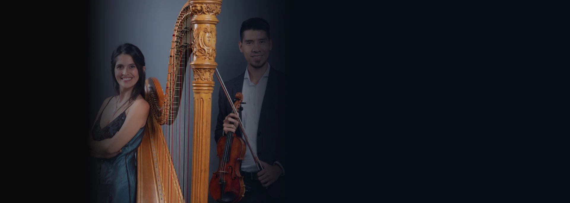 banner concierto de arpa y violin