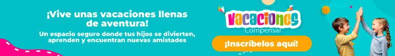Niño y niña sonriendo y chocando las manos - Vacaciones recreativas de Compensar, un espacio seguro para aprender, divertirse y hacer nuevos amigos.