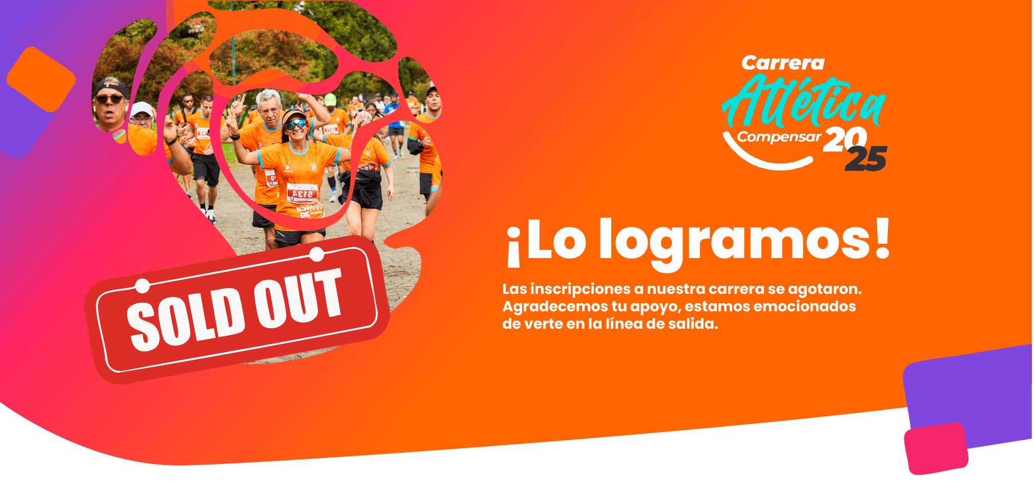 Banner de la carrera atlética de compensar 2025