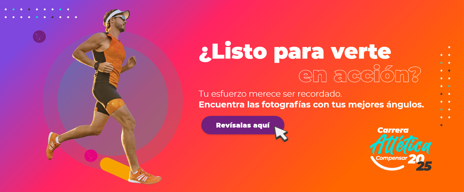 Banner de la carrera atlética de compensar 2025