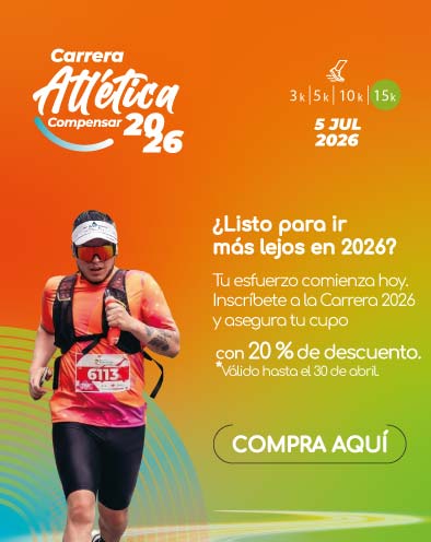 Banner de la carrera atlética de compensar 2026