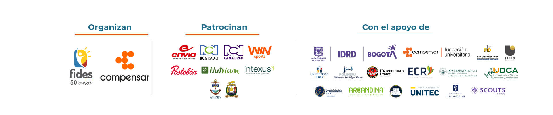 Logos aliados de FIdes Compensar 2023