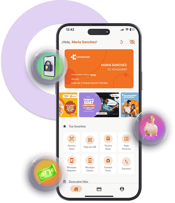 Imagen de celular con app Billetera Móvil
