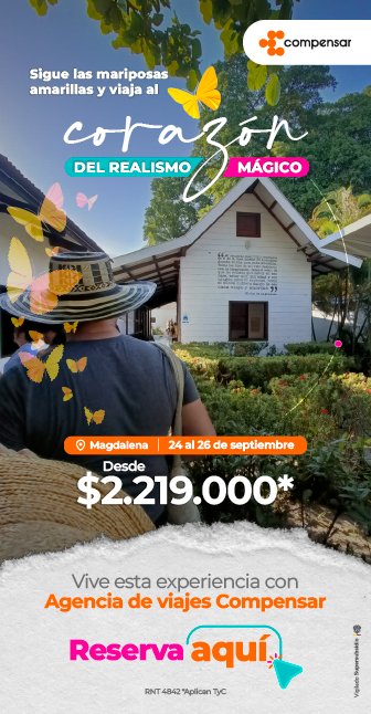Atardecer del departamento del Magdalena. Sigue las mariposas amarillas y viaja al corazón del realismo mágico. Del 24 al 26 de septiembre. Desde $2.219.000. Vive esta experiencia con la Agencia de Viajes Compensar