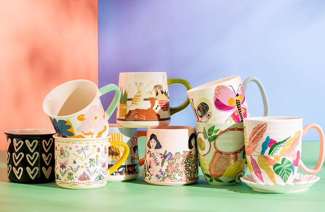Vasos tipo mug con diferentes diseños