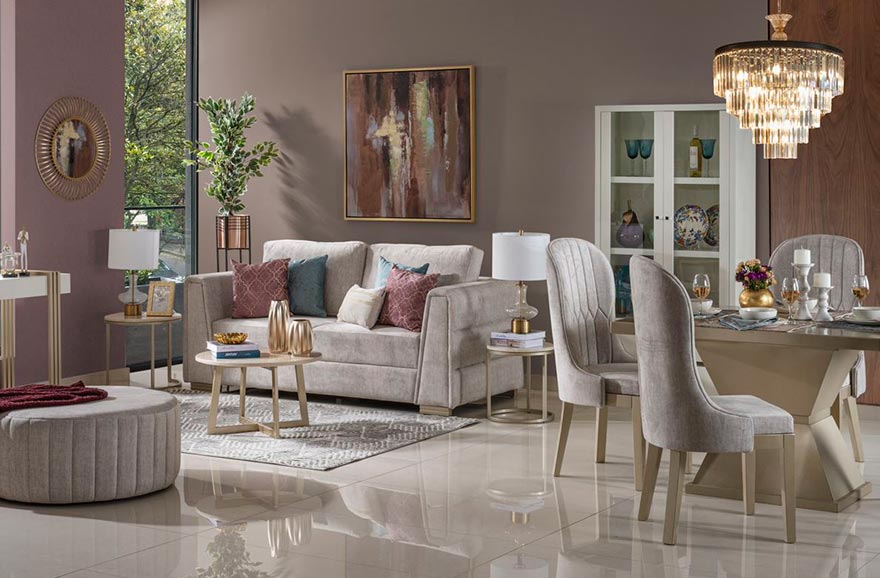 Ambientación de la sala y comedor com productos Jamar