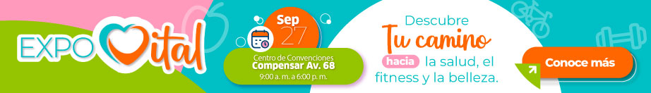 Expo Vital. Descubre tu camino hacia la salud, el fitness y la belleza. 27 de septiembre, 9:00 a. m. a 6:00 p. m. Centro de convenciones Compensar Avenida 68. Conoce más