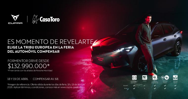 Cupra - CasaToro. Es momento de revelarte. Elige la tribu europea en la feria del automóvil Compensar. Formentor drive desde 132.990.000.