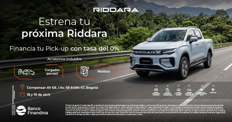 Estrena tu próxima Riddara. Financia tu pick-up con tasa del 0%.