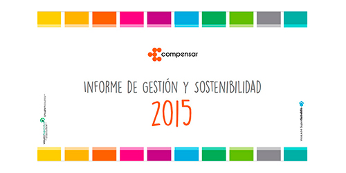 Logo de Compensar; texto: informe de gestión y  sostenibilidad 2015