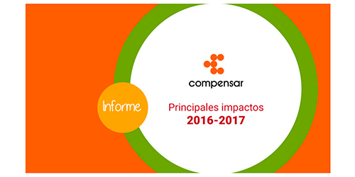 logo de Compensar; texto: principales impactos 2016-2017