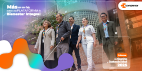 Trabajadores de varios negocios de Compensarcaminado : informe de gestión y sostenibilidad 2026