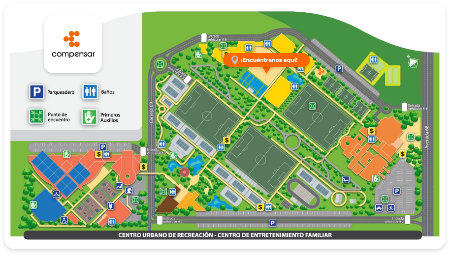 Mapa sede Compensar Av. 68