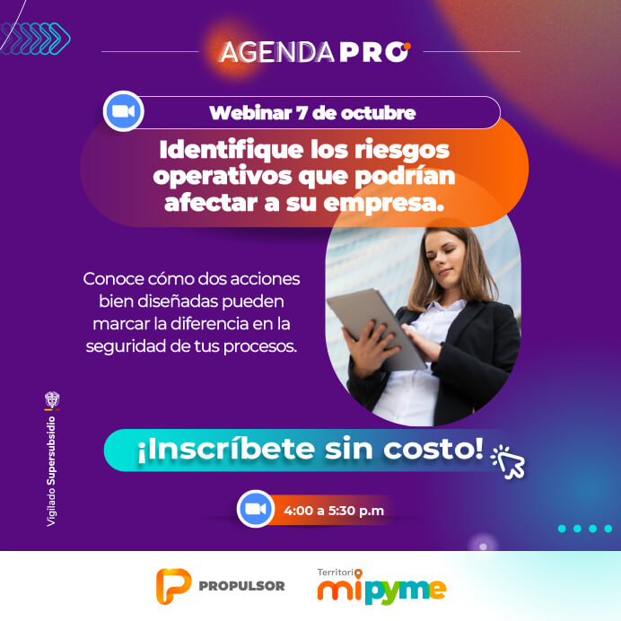 Anticípate a los riesgos en los que puede caer tu compañía y asegura tus procesos. Regístrate sin costo. Te esperamos el próximo 7 de octubre. 