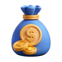 Icono de una bolsa con dinero
