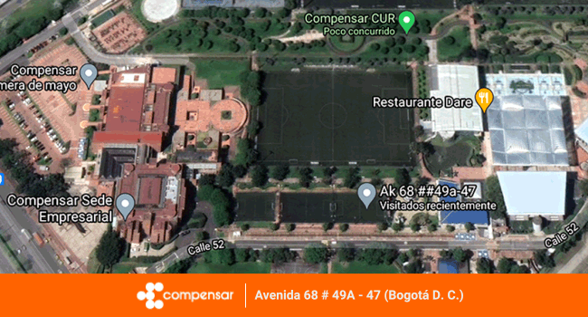 ubicación de la plaza Jubileo en Compensar de la Av 68 Bogotá