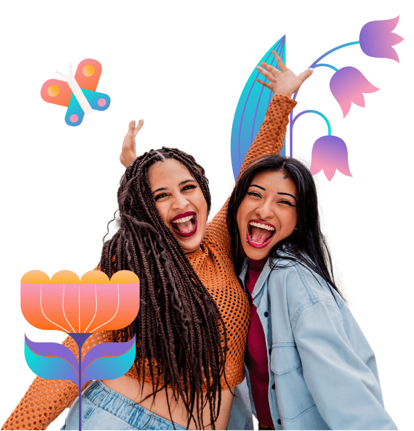 Mujeres con flores