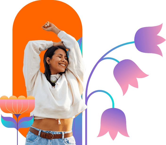 foto de mujer con flores