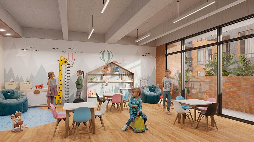 Render Salón de niños Proyecto Tybá Reservado ll