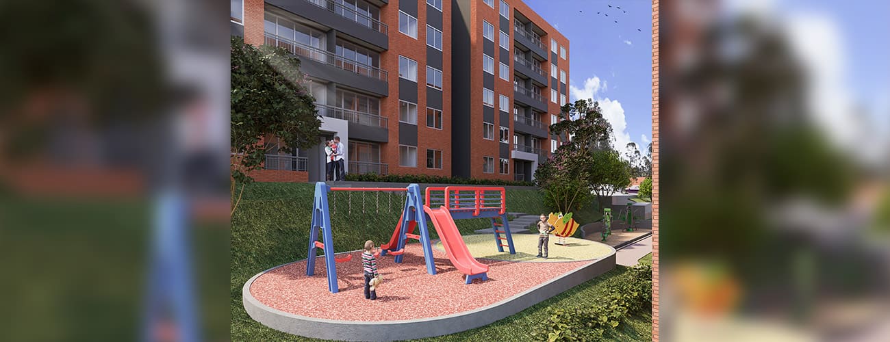 Render vista parque Arrayan - Bosques de la Calera