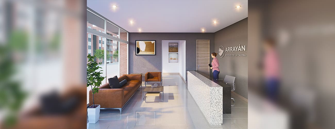 Render vista recepción Arrayan - Bosques de la Calera